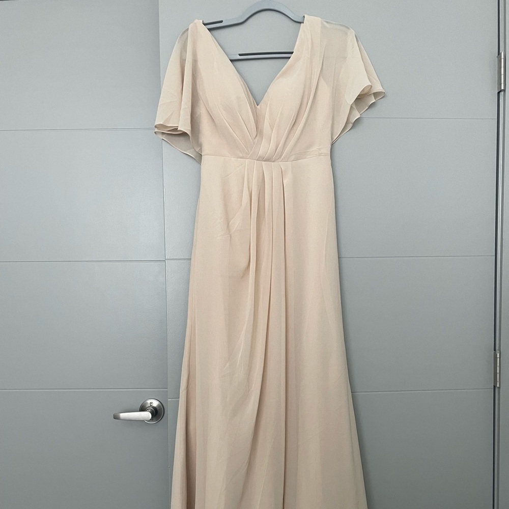 Champagne Gwen chiffon revelry bridesmaid dress